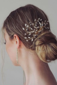 zloty grzebyk slubny boho motyw roslinny