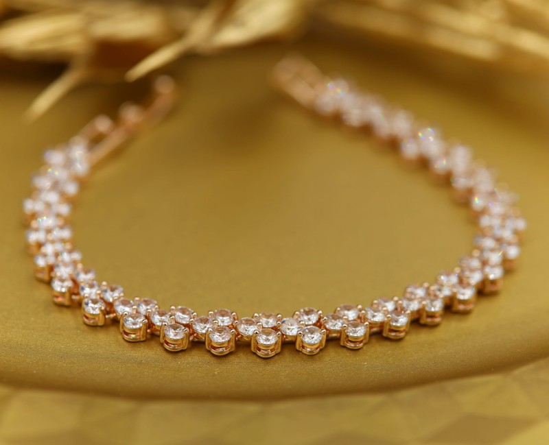 delikatna bransoletka slubna rozowe zloto cyrkonie.JPG