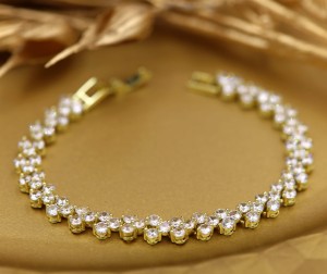 delikatna zlota bransoletka slubna  z cyrkoniami.JPG