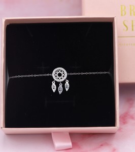 srebrna bransoletka ze stali lapacz snow cyrkonie.JPG