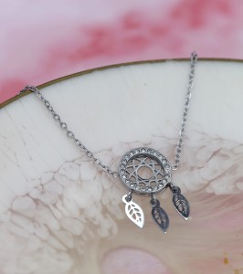 srebrna bransoletka ze stali lapacz snow.JPG