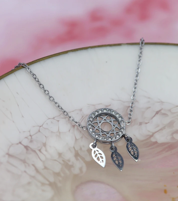 srebrna bransoletka ze stali lapacz snow.JPG