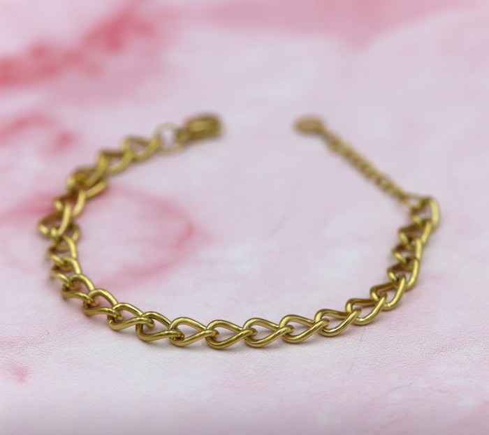 zlota bransoletka ze stali pancerka.JPG