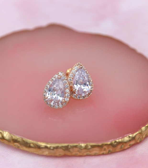 delikatne kolczyki slubne rozowe zloto.JPG