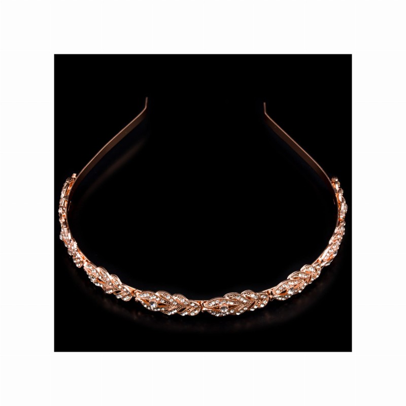 opaska slubna rozowe zloto cyrkonie rose gold