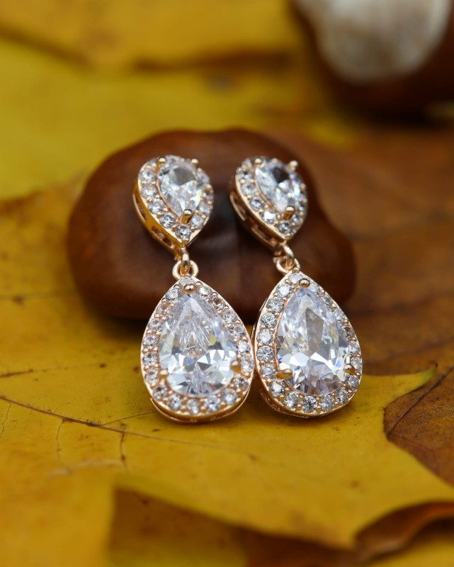 delikatne kolczyki slubne rozowe zloto cyrkonie.JPG