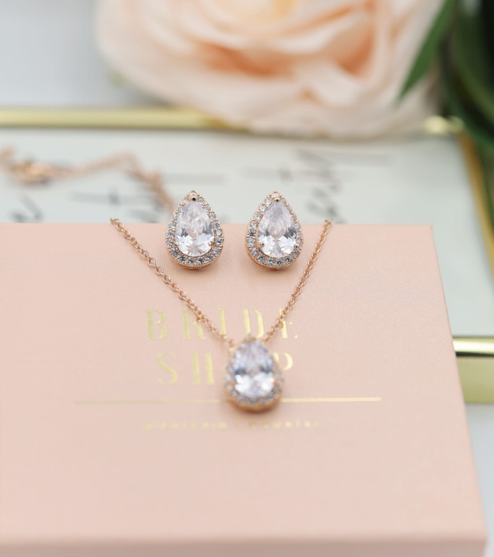 zestaw bizuterii slubnej rozowe zloto.JPG