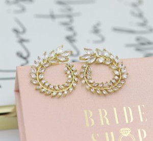 zlote kolczyki slubne listki.JPG