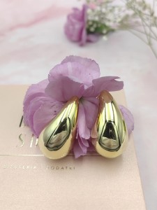 zlote kolczyki krople dmuchane