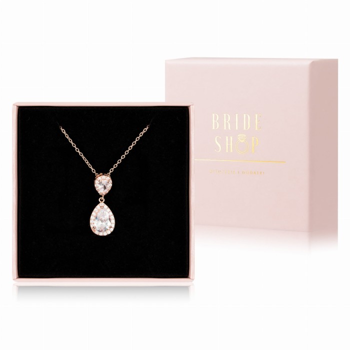 elegancki naszyjnik rozowe zloto