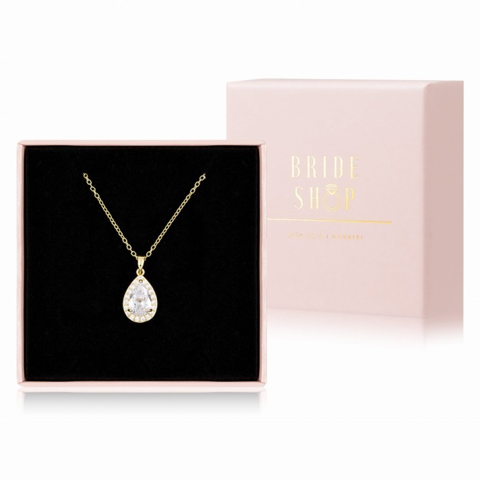 delikatny zloty naszyjnik z cyrkoniami