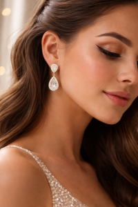 zlote kolczyki slubne cyrkonie