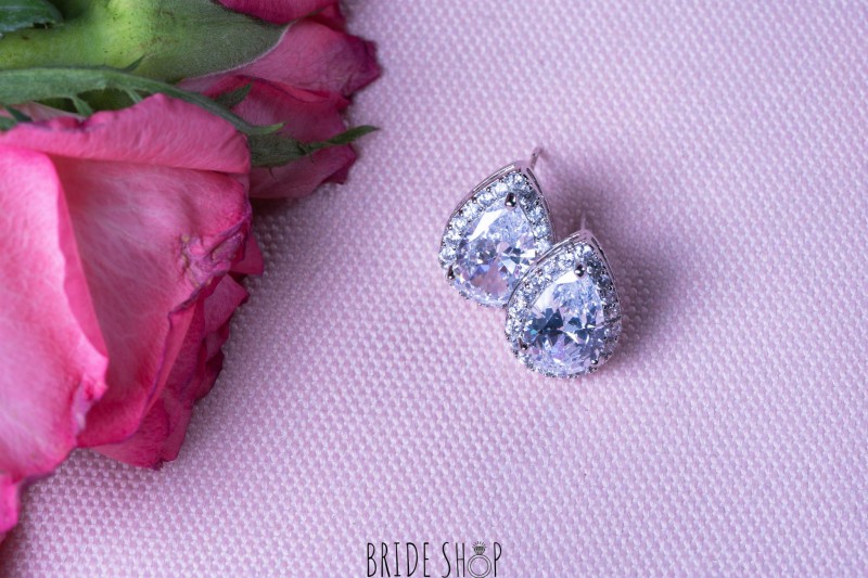 Kolczyki srebrne ślub wesele