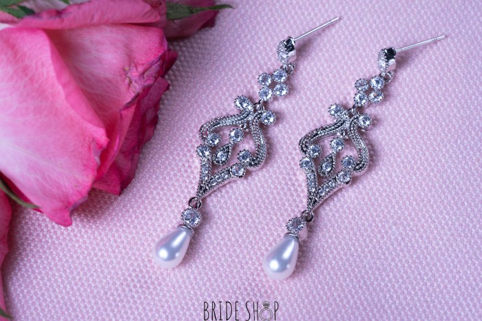 Kolczyki wiszące srebrne slub