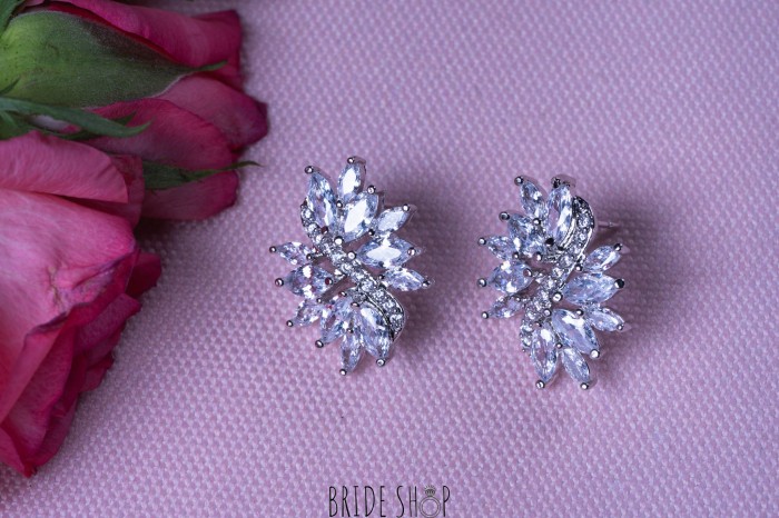 Kolczyki srebrne slub cyrkonie