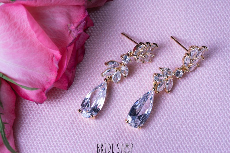 Kolczyki zlote delikatne cyrkonie